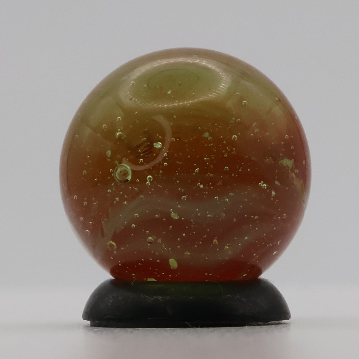 5/8" Peltier Rainbo Clear Based Marble - Translucent Green Base MINT