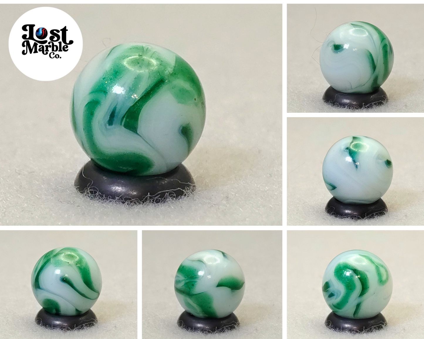 14.5mm Vintage Alley Agate Shimmering Spruce Marble loaded with AVENTURINE M-