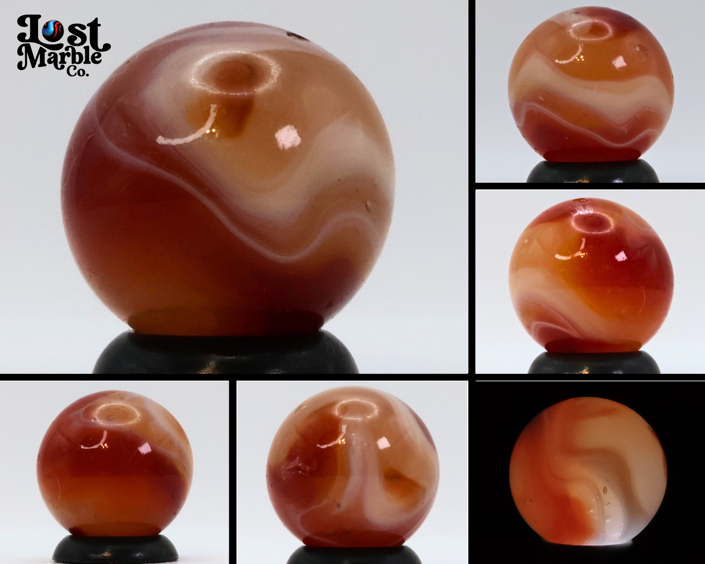 5/8" Akro Agate Carnelian Uranium NM