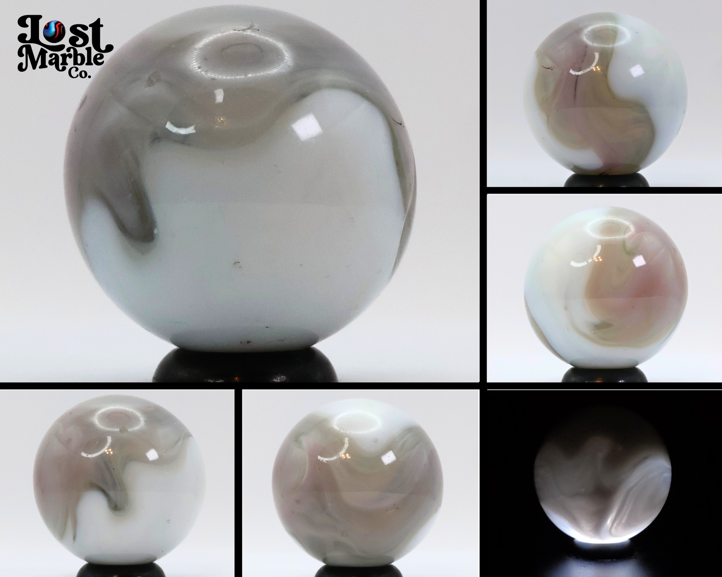 1" Vitro Agate Conqueror Marble Purple Slight off round NM++  manganese UV