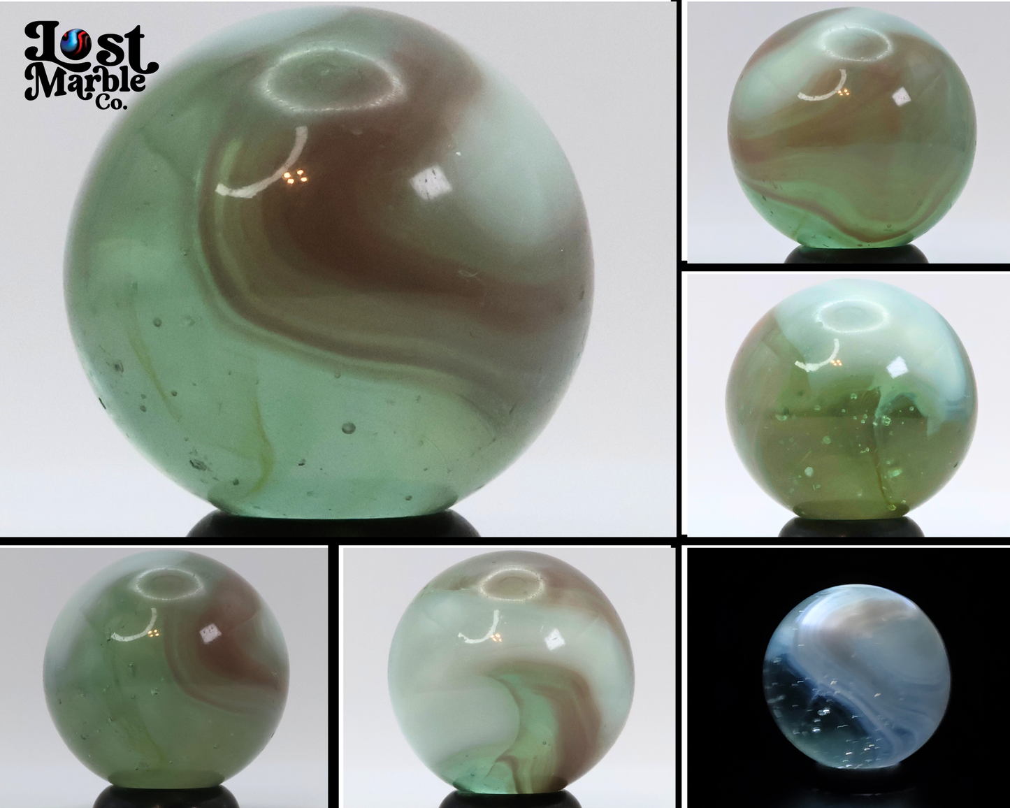 7/8" Vitro Agate Phantom Conqueror Marble Purple Uranium Strands NM