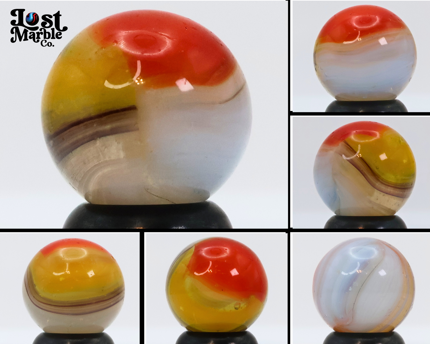 5/8" Vitro Agate Tri-Color Clear Based Marble NM+