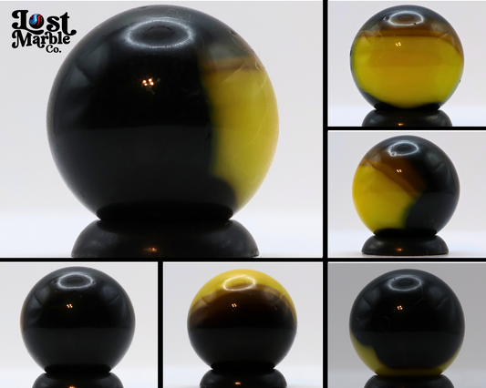 5/8" Akro Agate Royal Patch "Bumblebee" Yellow & Black NM+