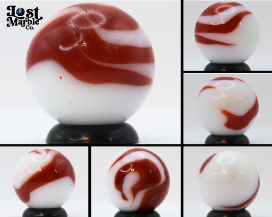 11/16" Swirl Marble Red & white, Alley? NM+