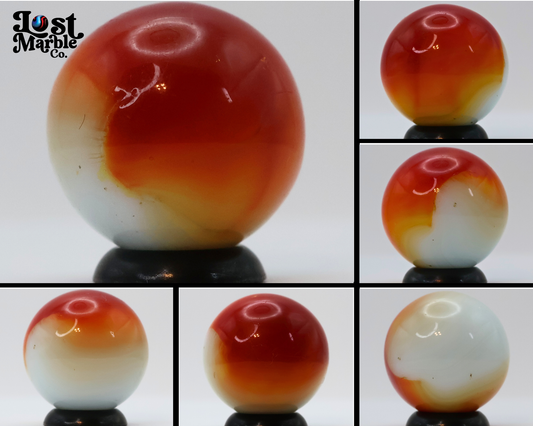 3/4" Akro Agate Patch Marble, Red & White