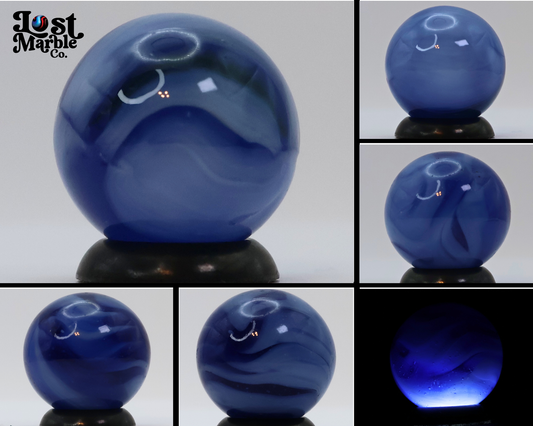 11/16" Alley Agate? Flame Marble translucent & blue NM+