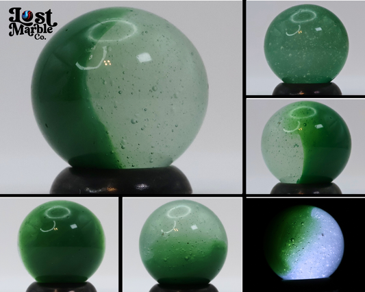 5/8" Akro Agate Mossy Deep Forest Green Patch Marble AV NM+