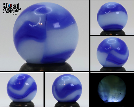 5/8" Peltier Rainbo Blue Zebra Marble M-