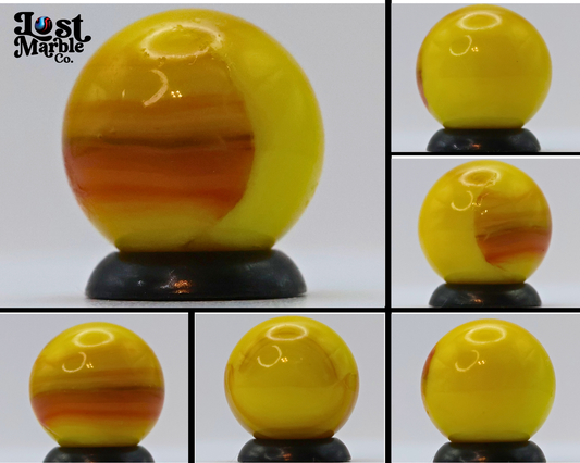 5/8" Akro Agate Patch Marble yellow & orange NM+