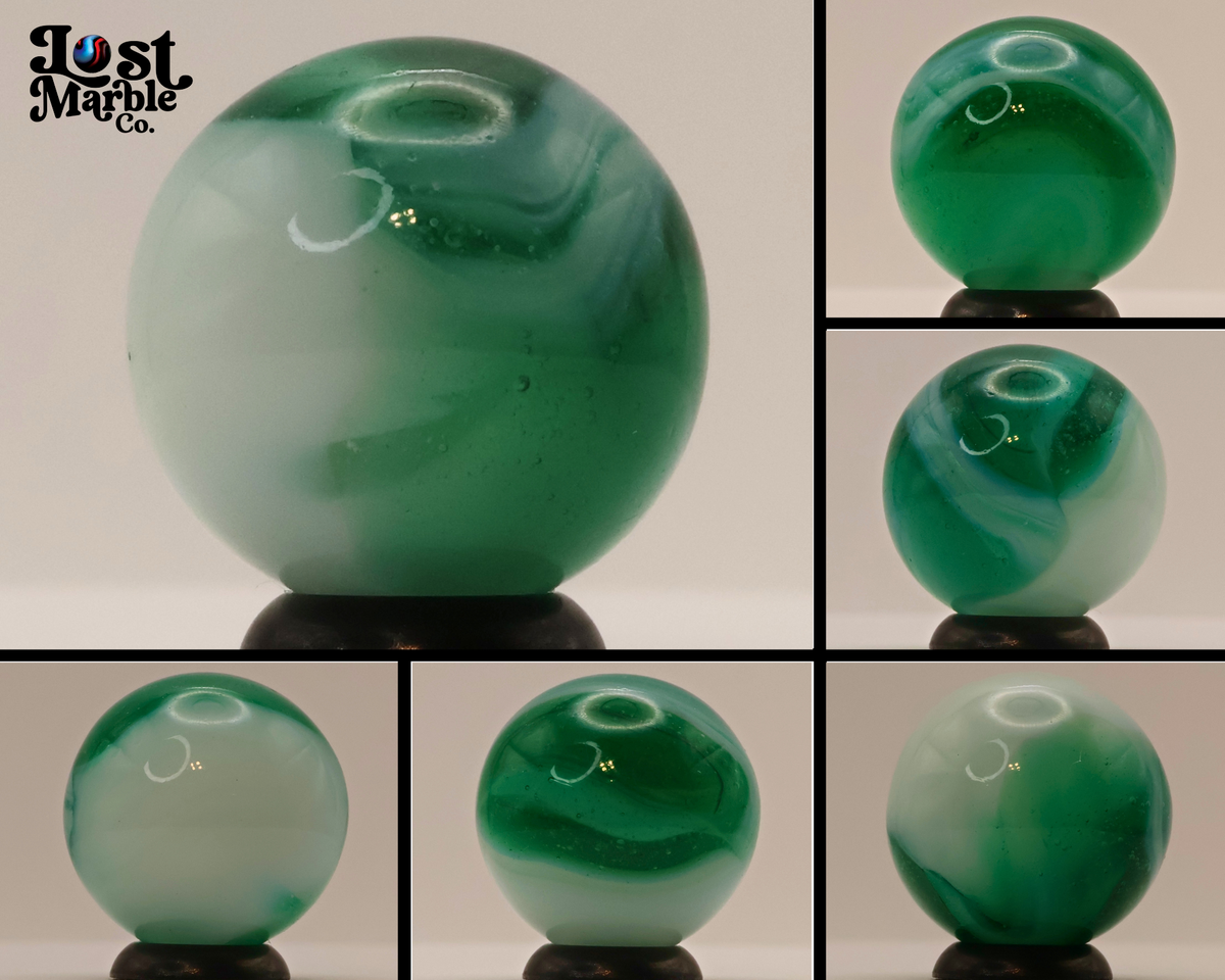 3/4" Akro Agate Patch Marble Green & Mossy MINT