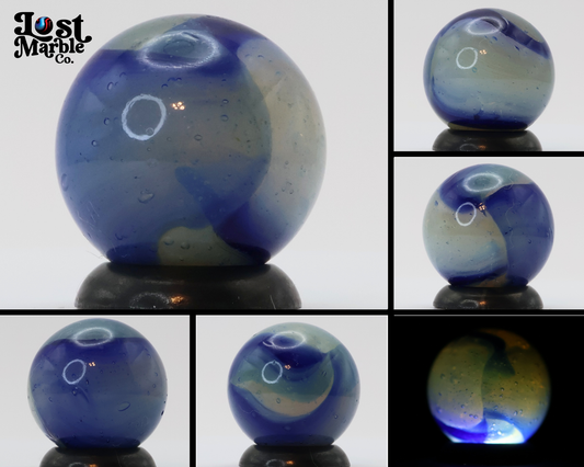 5/8" Peltier Rainbo marble  - Muddy - Blue MINT