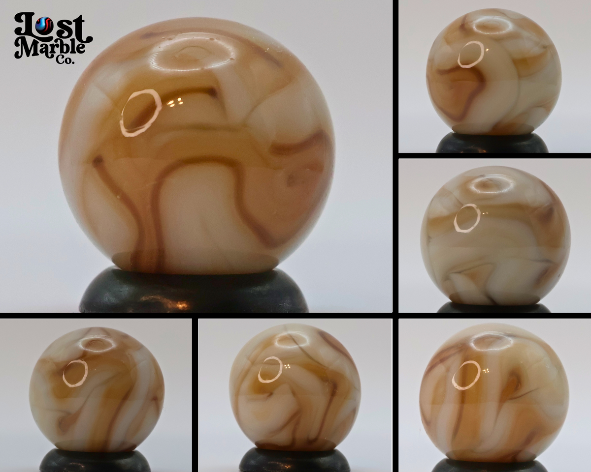 5/8" Swirl Marble Peach Cream and Minor Oxblood NM+