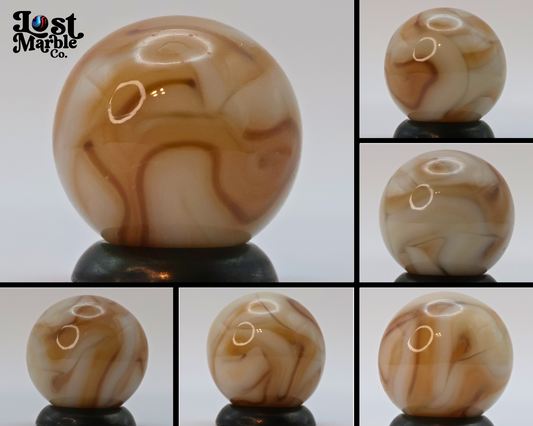 5/8" Swirl Marble Peach Cream and Minor Oxblood NM+