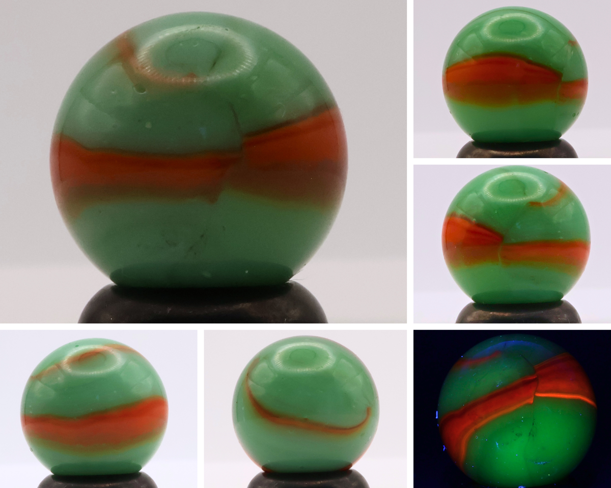 5/8" Peltier Rainbo Marble Green & Orange UV M-
