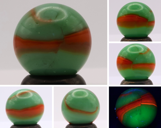 5/8" Peltier Rainbo Marble Green & Orange UV M-