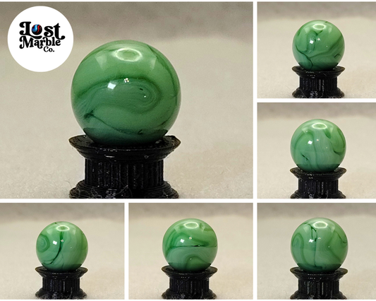 15.5mm Green on Green Swirl Marble, Champion? MINT