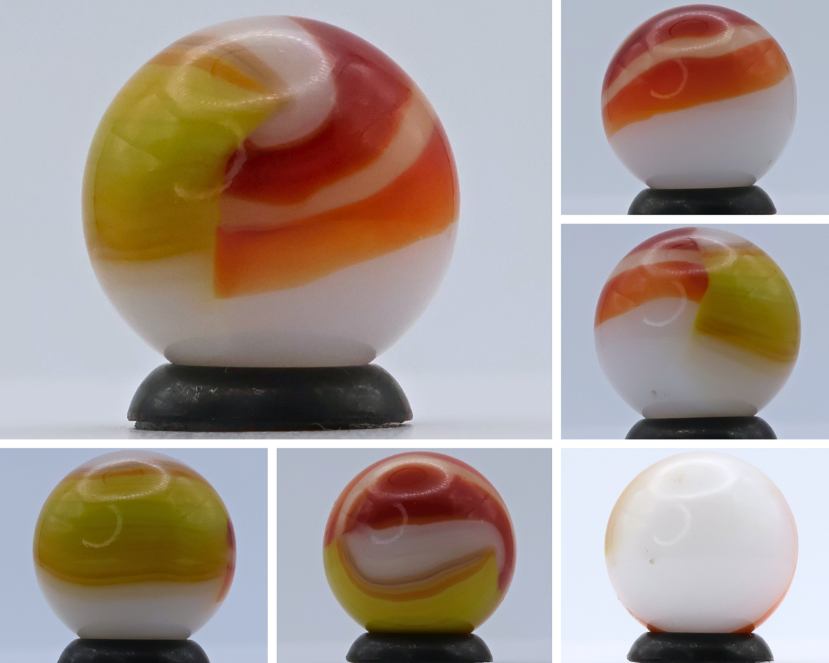 11/16" Peltier Rainbo Ketchup & Mustard Marble MINT