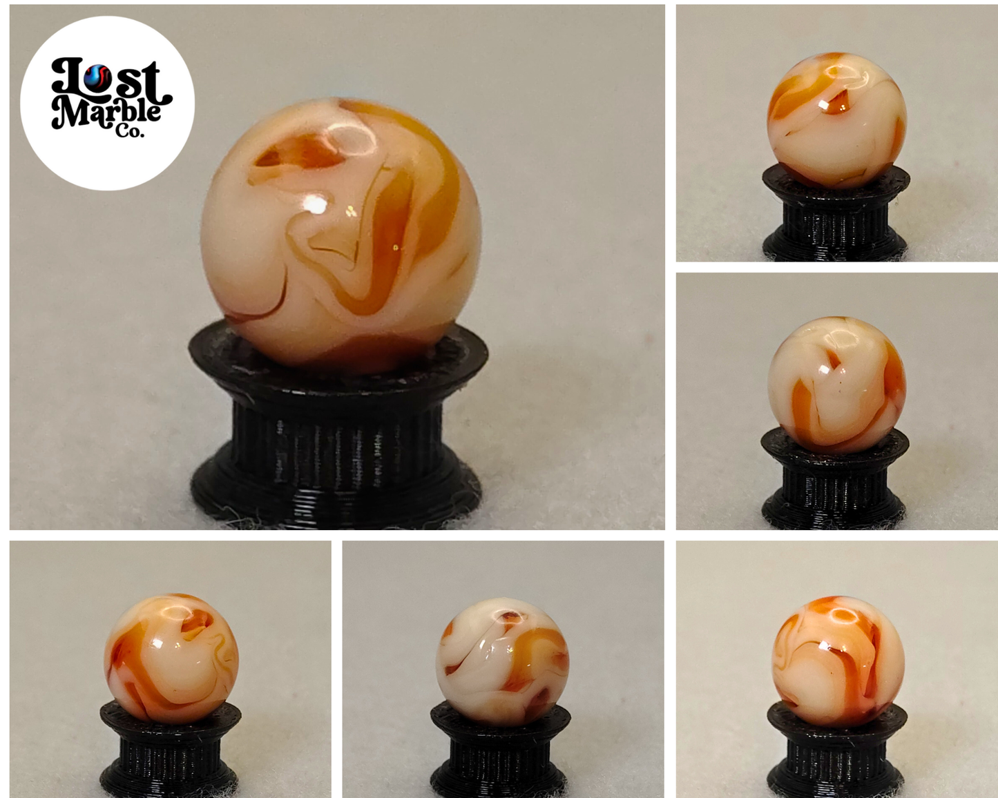 15mm Off Round Orange & Cream Swirl Marble with DRIZZLE NM Ravenswood?