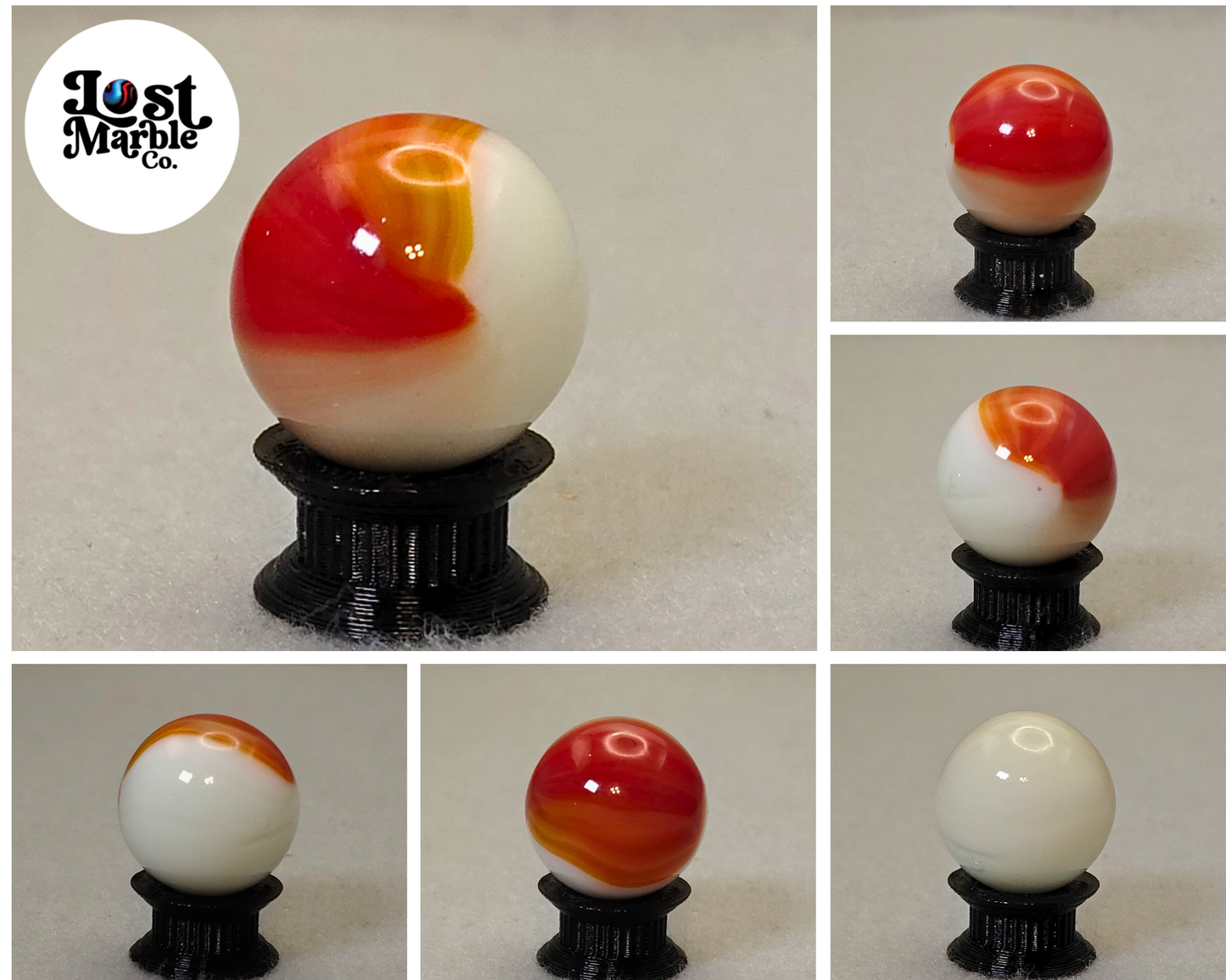 3/4" Master Marble Comet Red & White NM