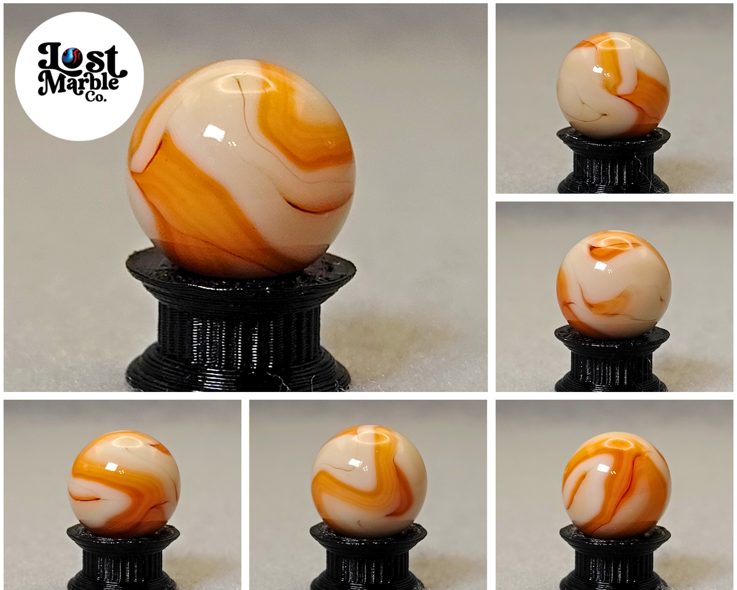 15.5mm Swirl marble Orange UV NM+