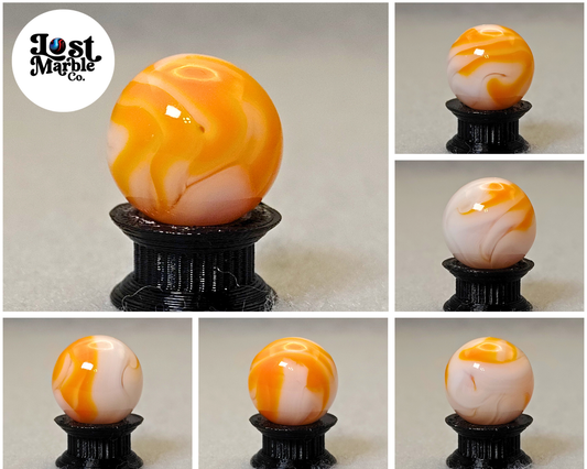 16mm Swirl Marble Orange & White NM+