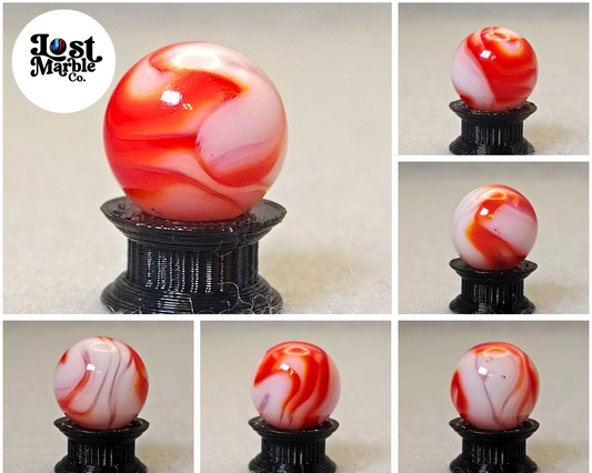 15.5mm Swirl Marble Red & White UV NM+