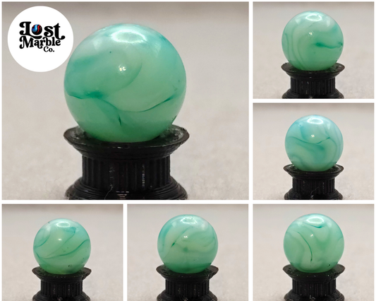 15mm Swirl Marble Turquoise & White NM- Alley?