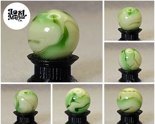 16mm Transparent Swirl Marble Green Cream Champion? NM