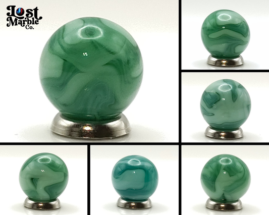 16mm Swirl Marble Transparent Green on Green Champion? CAC? gorgeous NM+