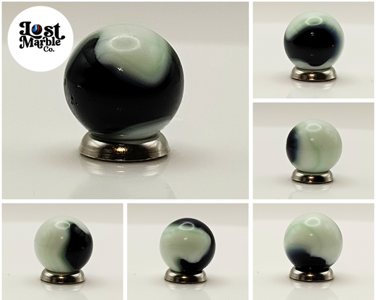 16mm Akro Agate Lazy Cork/Patch Marble Indigo Green White NM-
