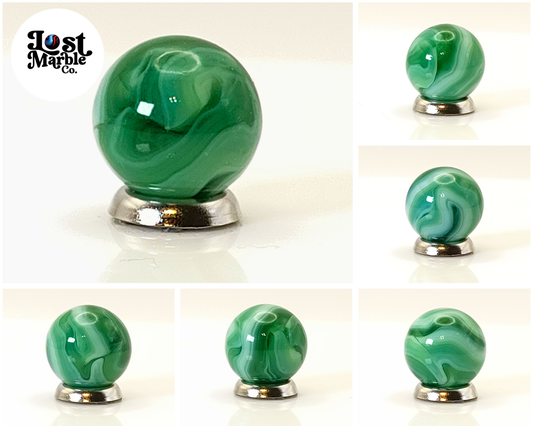 15.5mm Swirl Marble Green & White Champion? MINT