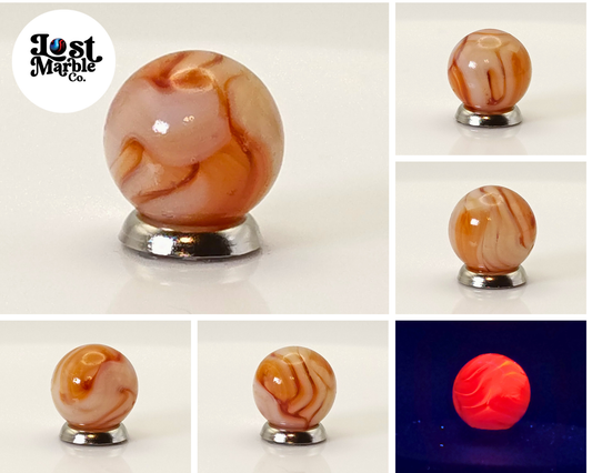 5/8" Swirl Marble Red Pink White NM-