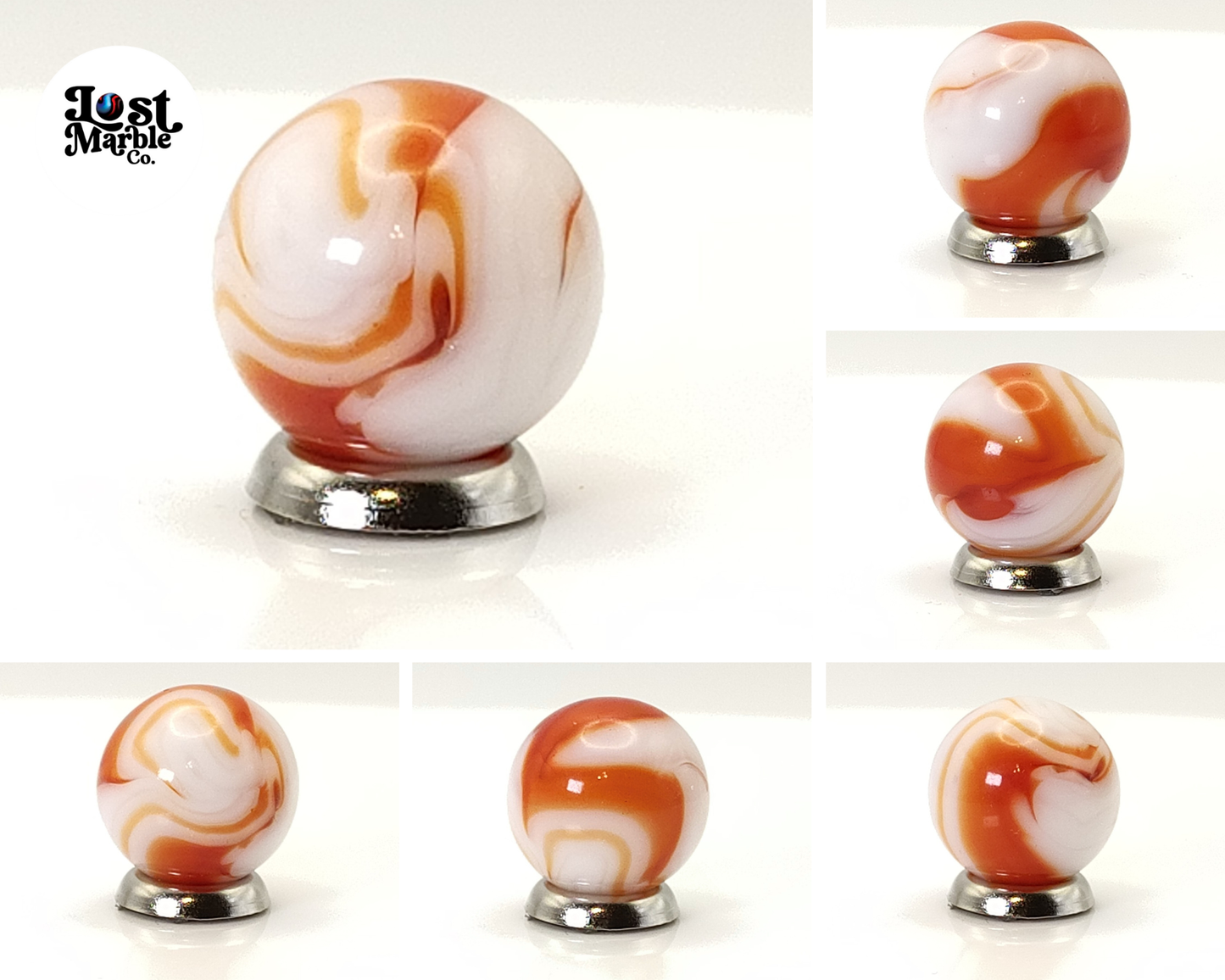 16mm Red & Cream Swirl Marble (MFC?) NM+