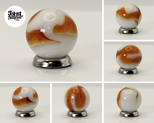 16mm Swirl Marble Orange & White Ravenswood? NM-