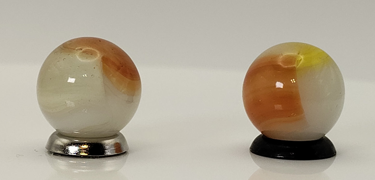 2 pack 5/8" Vitro Agate Patch Marbles NM- to NM+