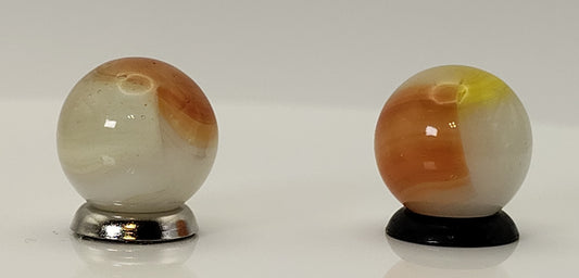 2 pack 5/8" Vitro Agate Patch Marbles NM- to NM+