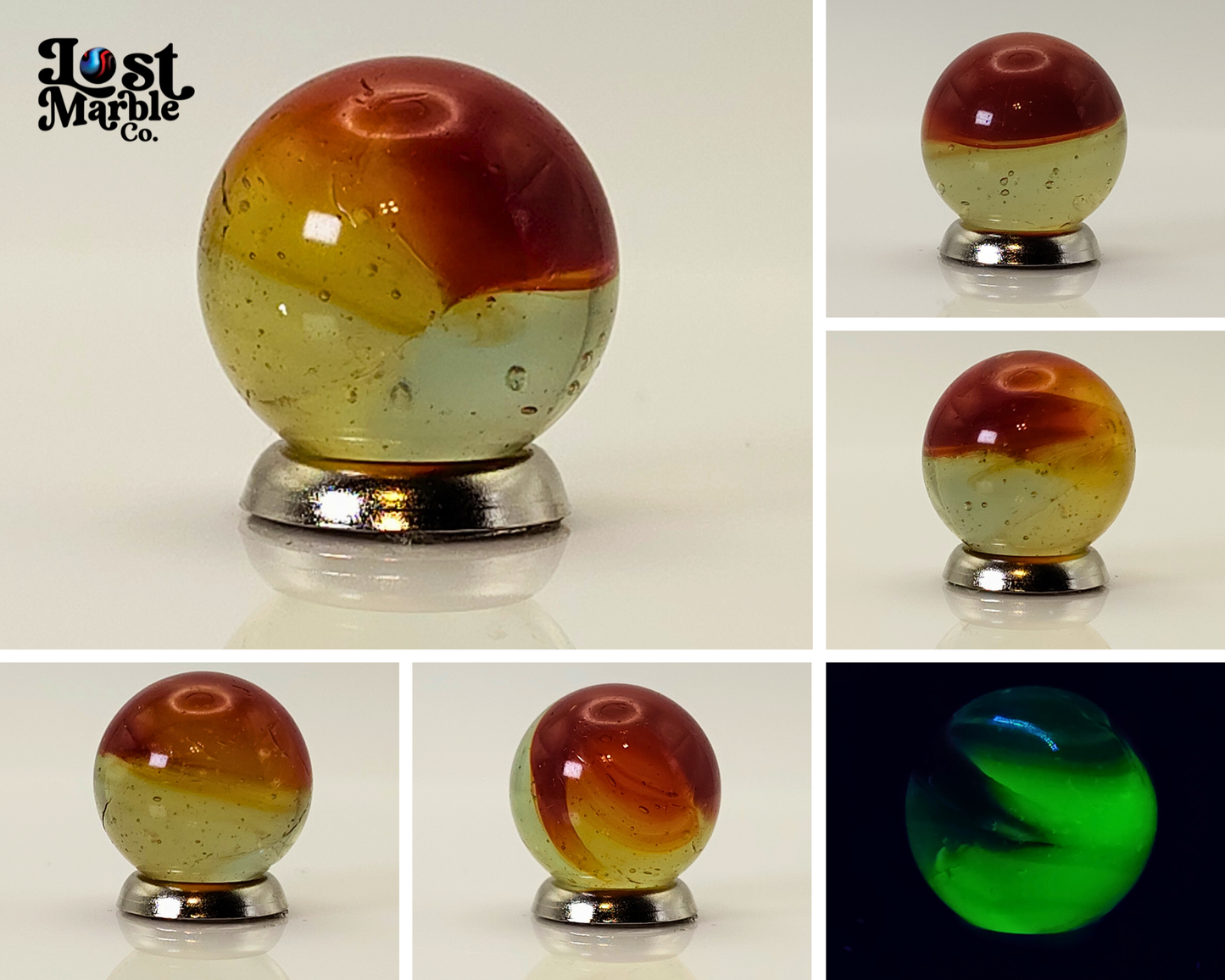 5/8" Uranium Translucent Patch Marble NM+