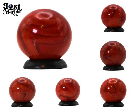 5/8" Swirl Marble Red on Red NM-