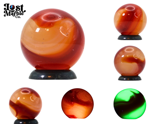 11/16" Akro Agate Carnelian Marble Uranium NM+