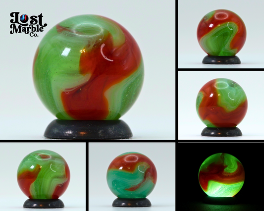 16.5mm SWIRL Marble Translucent green & red M-