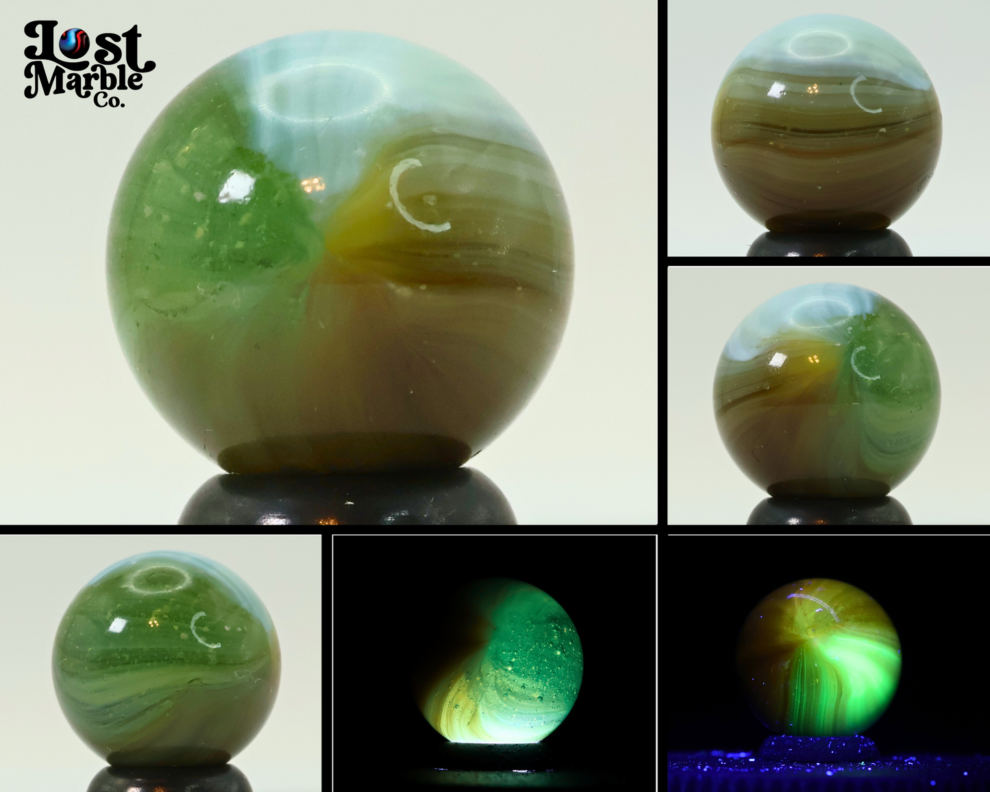 17.5mm Master Marble Sunburst - great colors! yellow green UV M-
