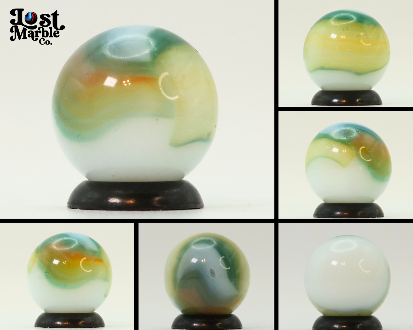 5/8" Peltier Rainbo Marble - Interesting Colors! NM+