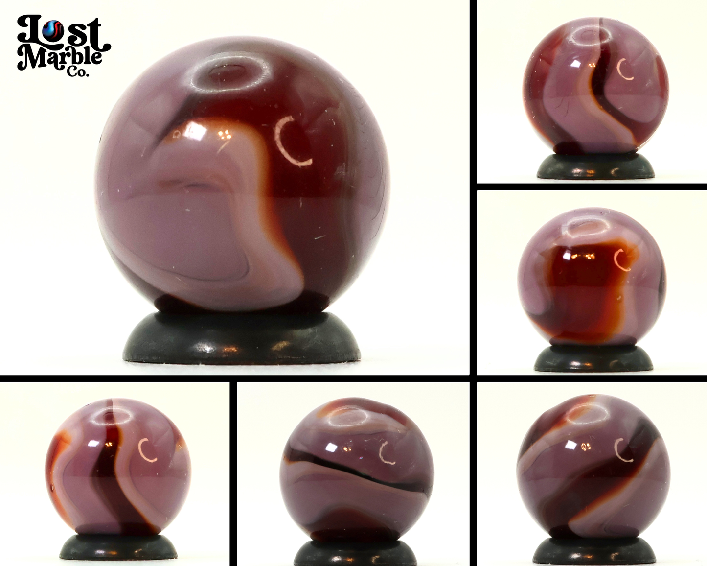 5/8" VTG Akro Agate Special Corkscrew Ruby Red & Purple  NM+ small cold creases
