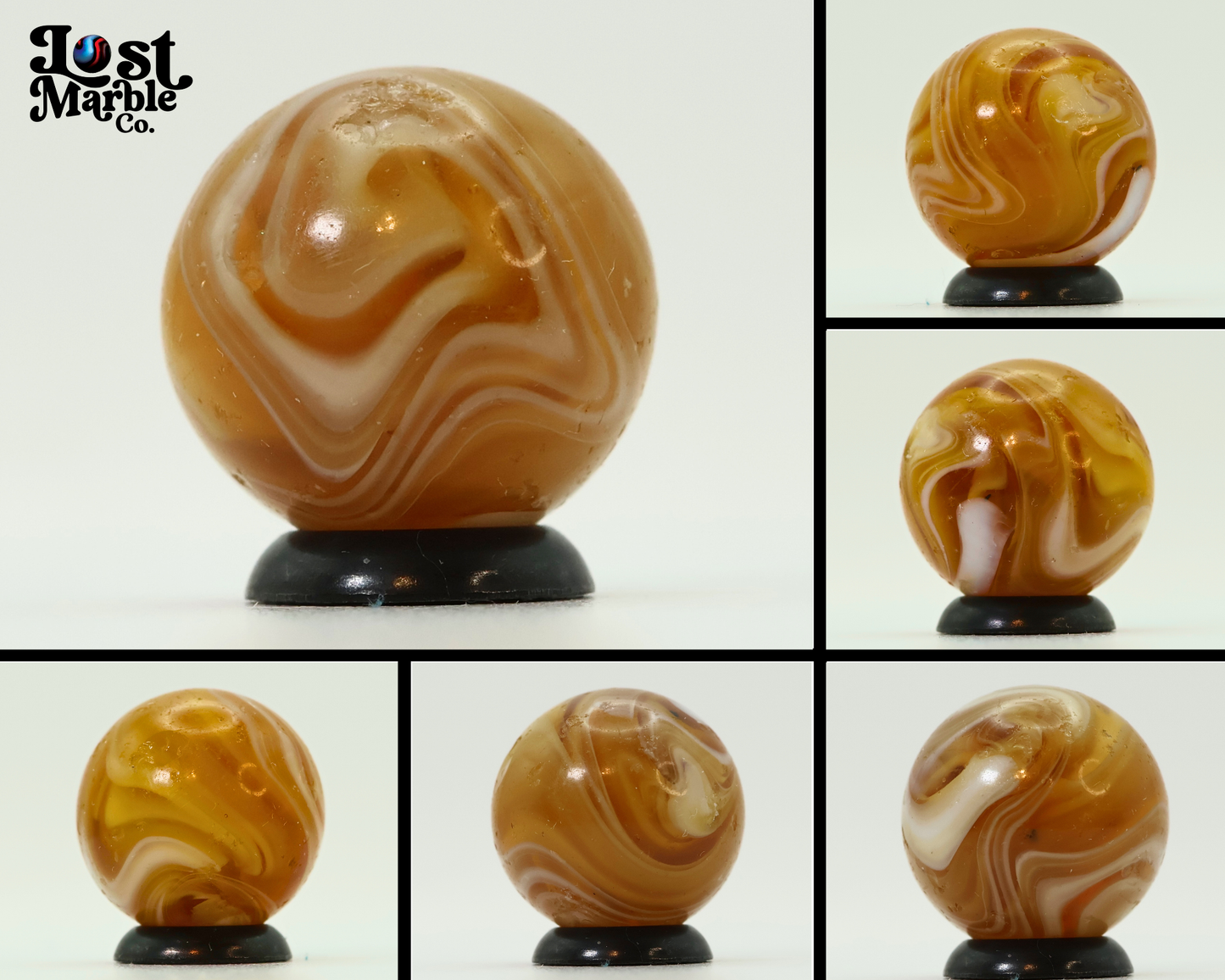 18mm Amber Slag Marble Great 9 Pattern MFC or CAC NM-