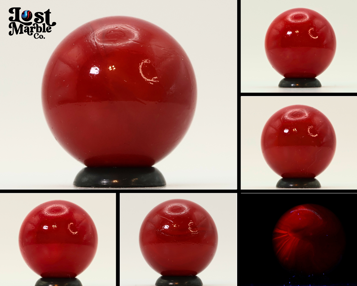 7/8" Ruby Red Master marble Opaque Pink UV NM