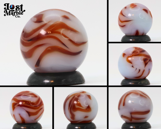 5/8" Alley Agate Flame Marble Dark Red/Brown NM