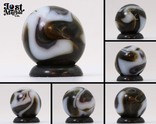 5/8" Gorgeous Swirl Marble Translucent Brown Purple White NM