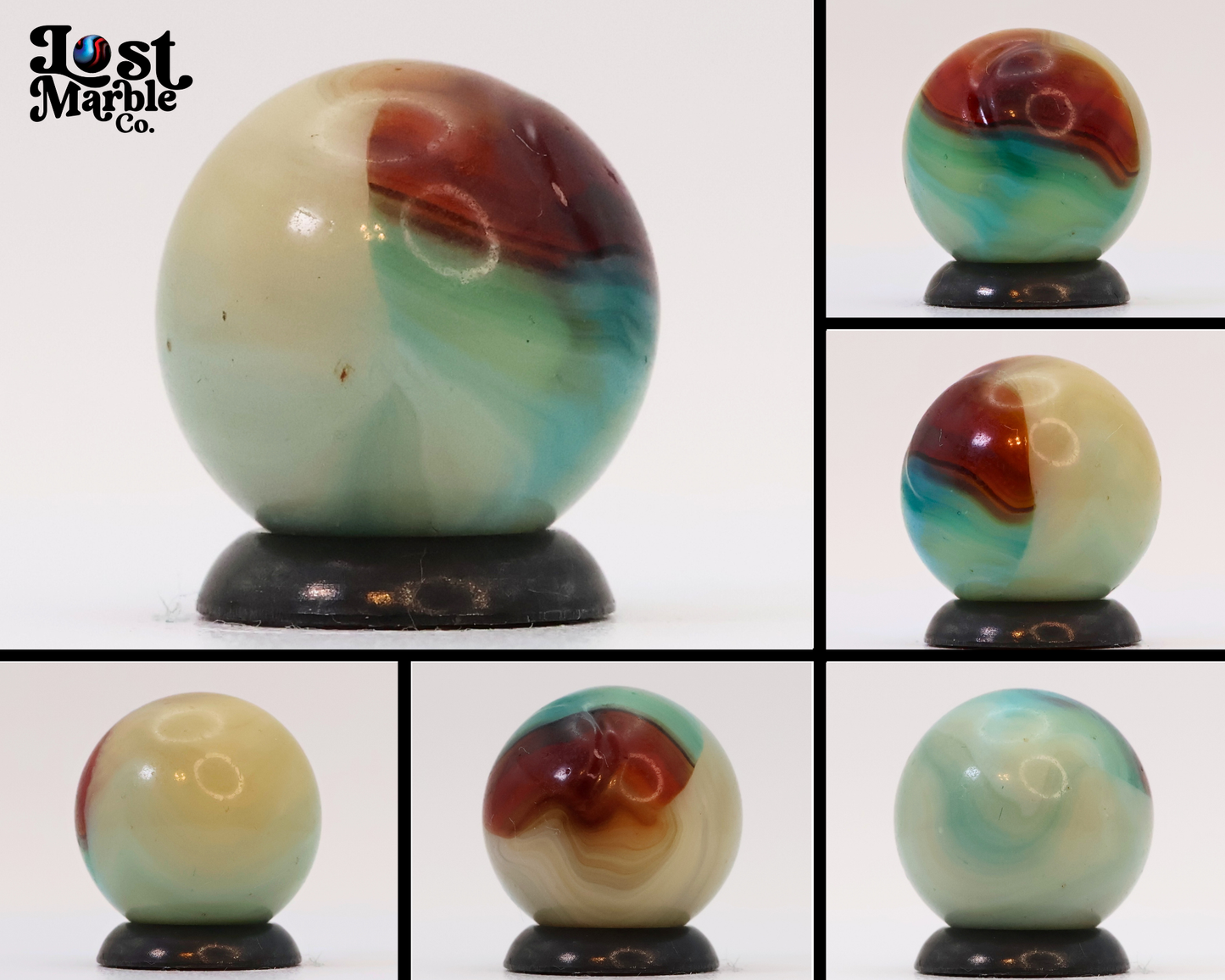 5/8" Vitro Agate Aquamarine Marble NM cold crease