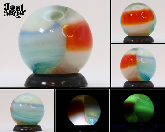 5/8" Vintage Vitro Agate Blended Aquamarine Marble UV M-