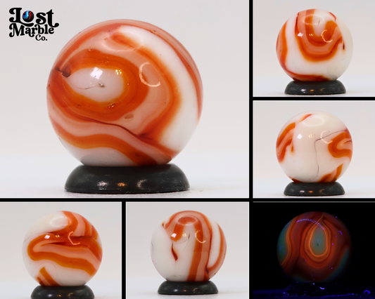 5/8" Orange & White Swirl Marble UV NM
